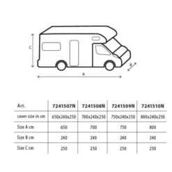 Camper Cover | SI 6 M - 700-750 -Campeggio Serie camper cover si 6 m 4